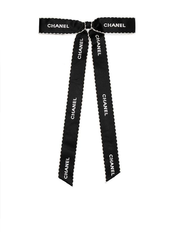 Chanel Pre-owned 1990-2000s Logo Ribbon Brooch - Black