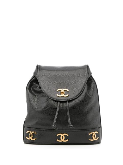 HOT SALE CHANEL 1992 Triple CC flap backpack Women