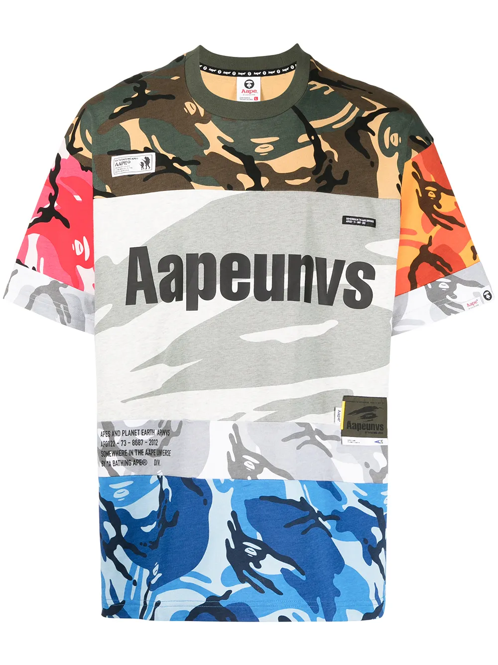 

AAPE BY *A BATHING APE® camisa con diseño color block y logo - Gris