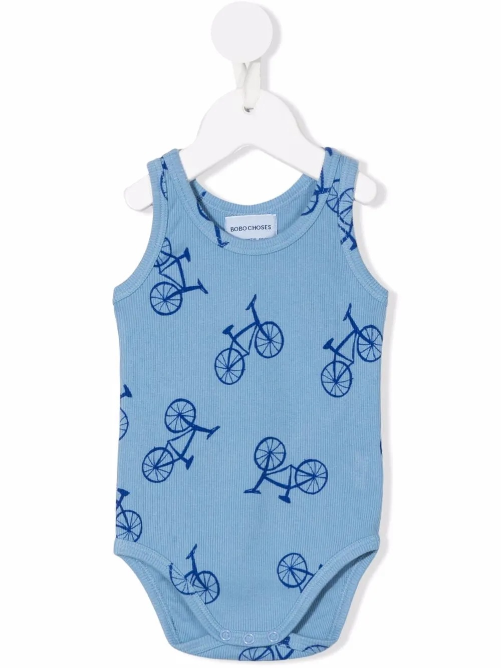 

Bobo Choses bicycle-print sleeveless babygrow - Blue