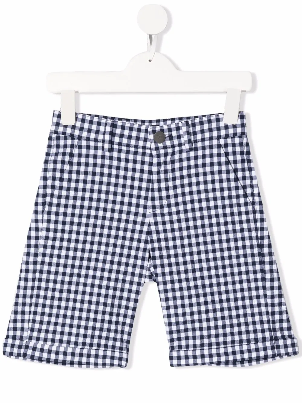 

Fay Kids shorts con estampado de cuadros gingham - Azul