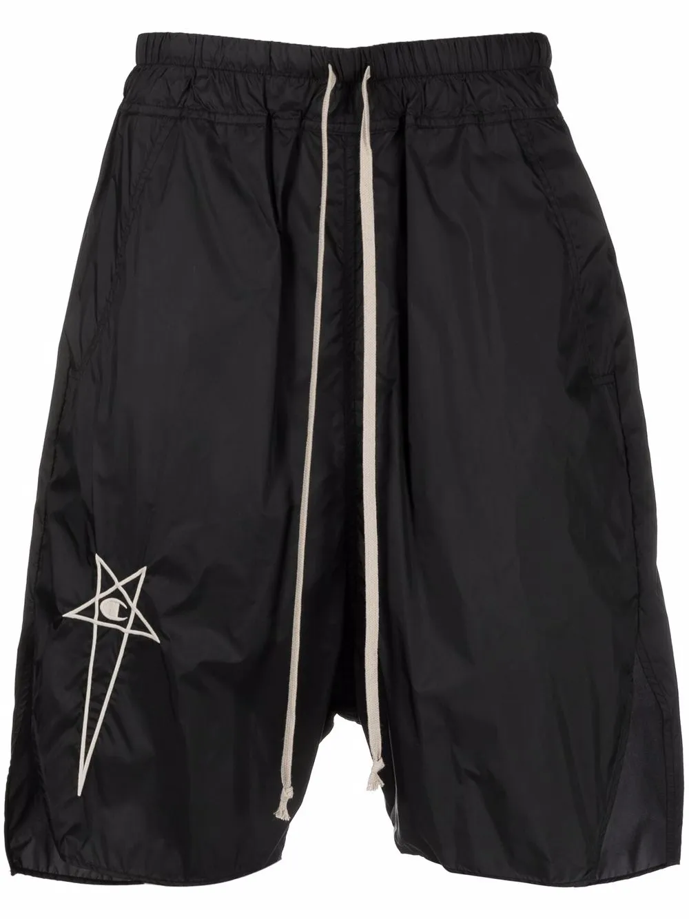 

Rick Owens X Champion drawstring drop-crotch shorts - Black