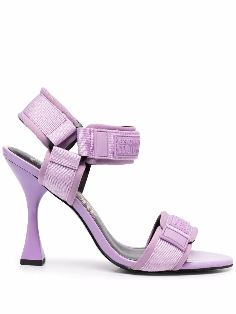 

Versace Jeans Couture sandalias con cierre autoadherente y logo - Morado