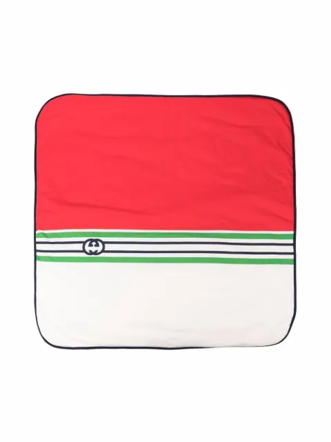 Gucci Kids Interlocking G-logo stripe blanket