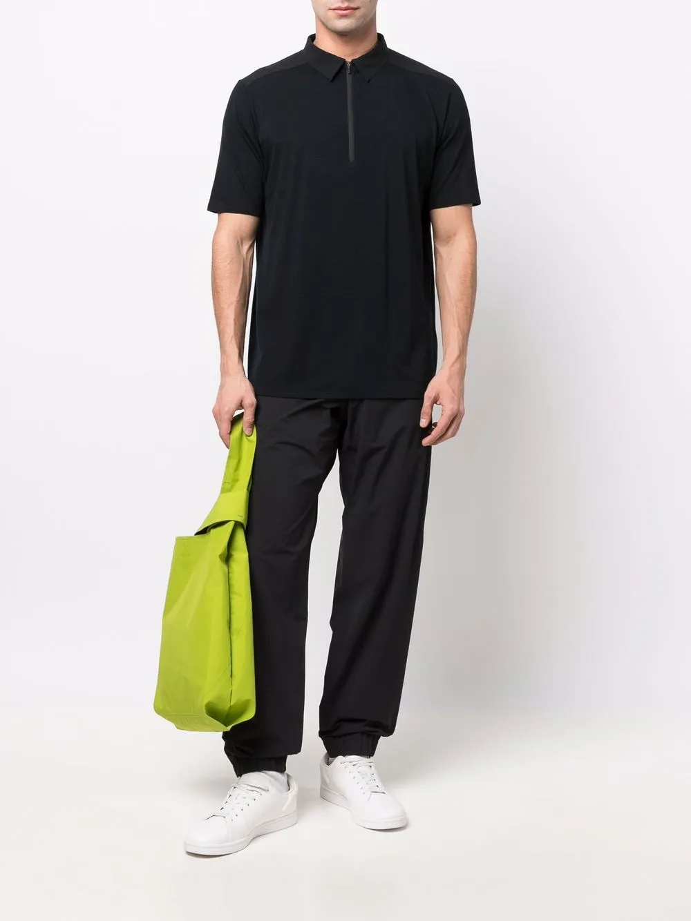 Veilance Poloshirt met rits - Zwart