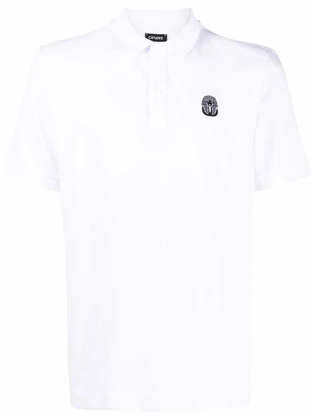 

Cenere GB playera tipo polo con logo bordado - Blanco