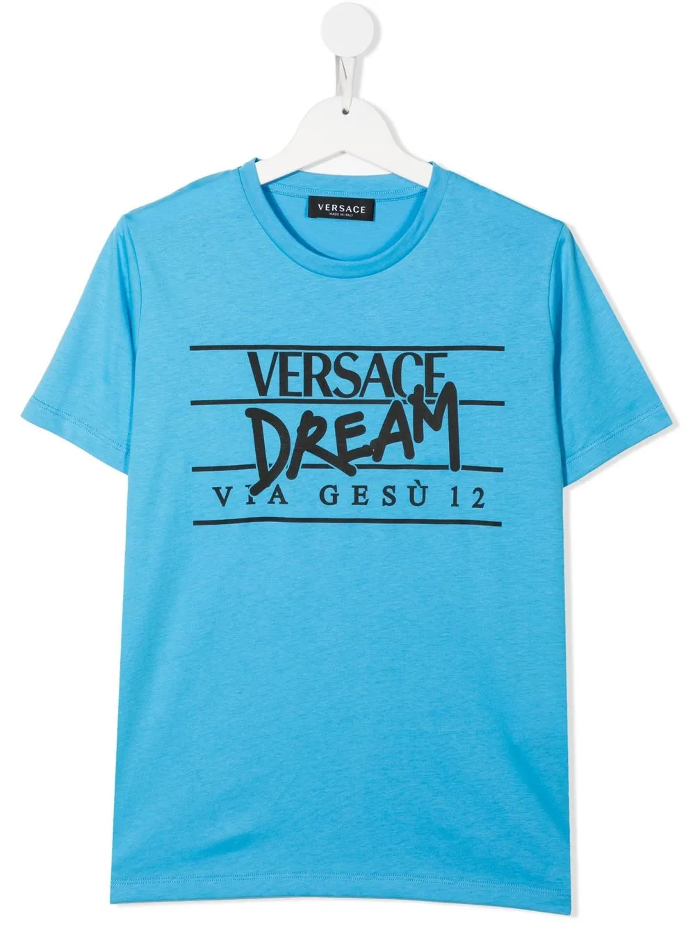 

Versace Kids logo crew-neck T-shirt - Blue