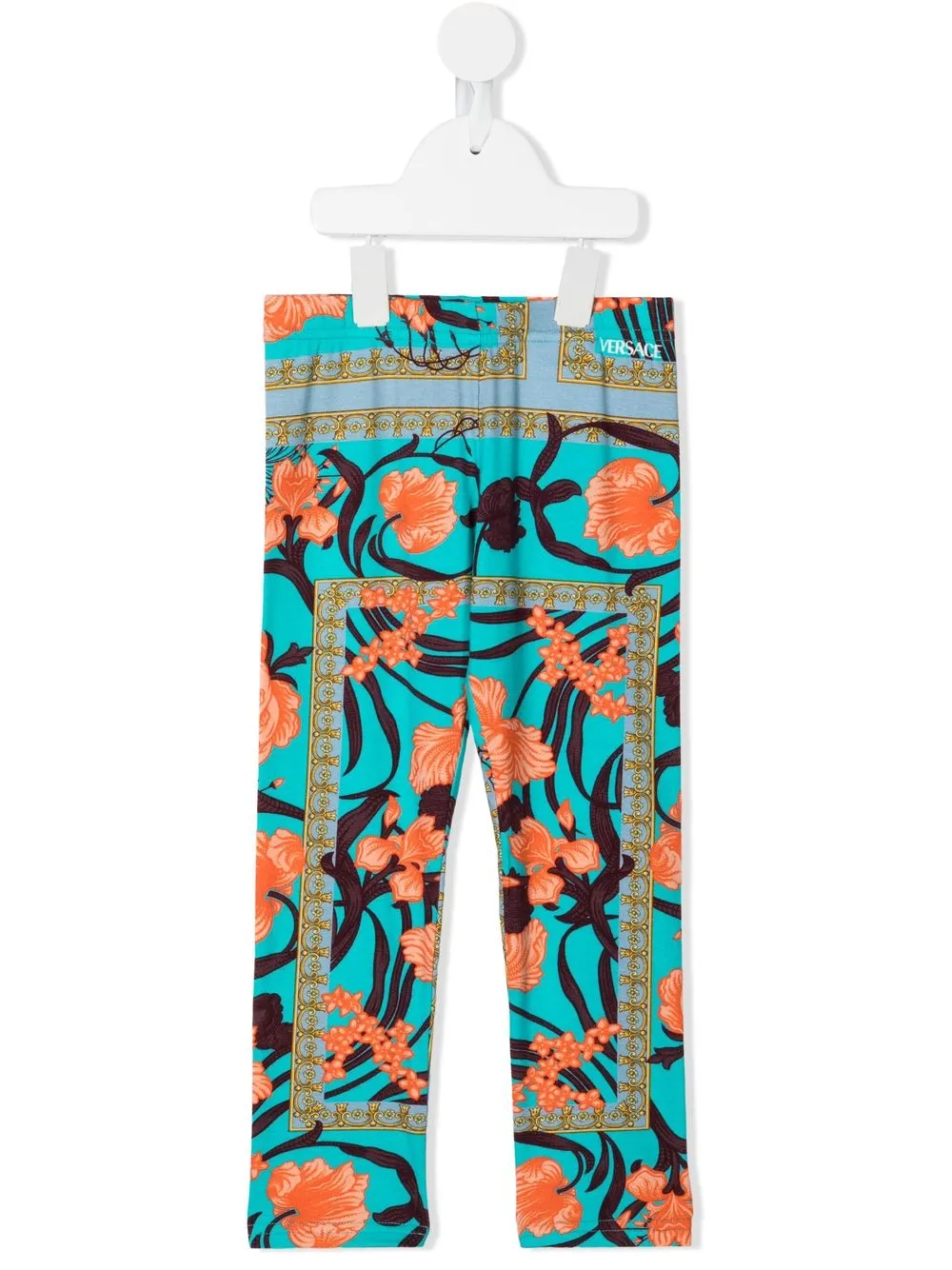 Versace Kids' Acid Bouquet Leggings In Green