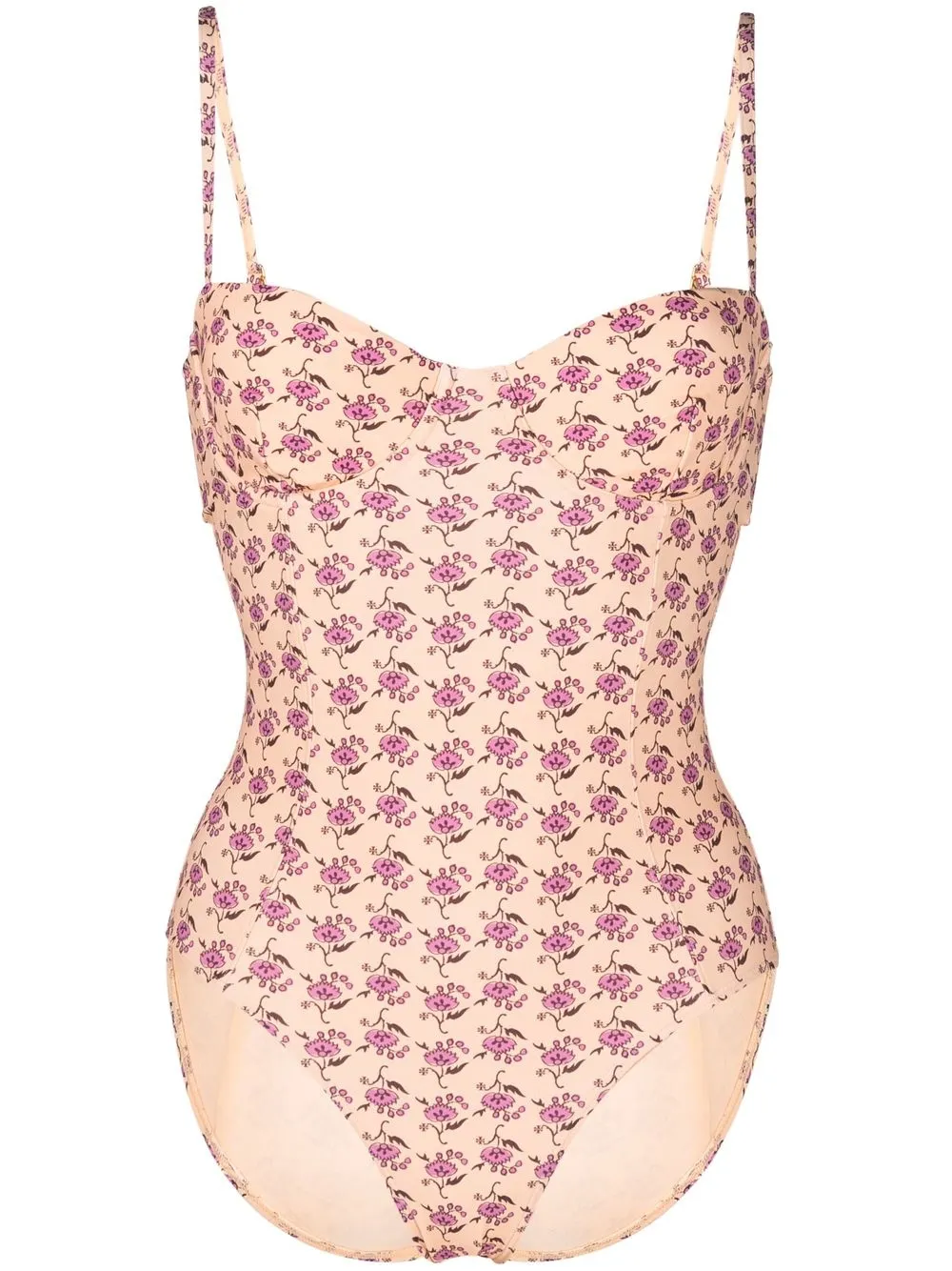 

Tory Burch floral-print balconette swimsuit - Orange