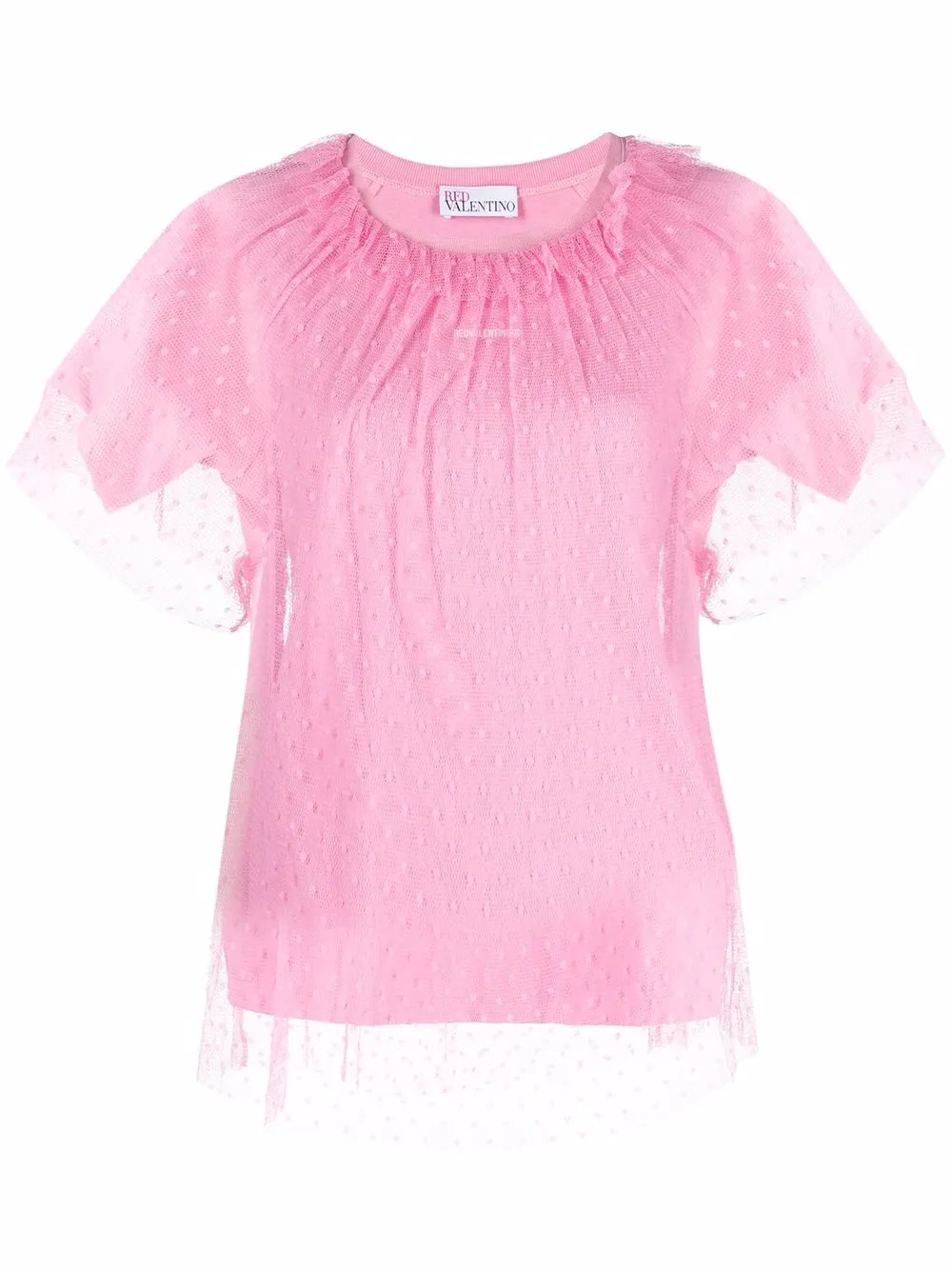 

RED Valentino playera con capa en point d'esprit - Rosado