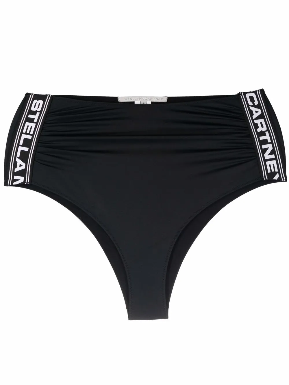 

Stella McCartney bikini bottom con franjas del logo - Negro