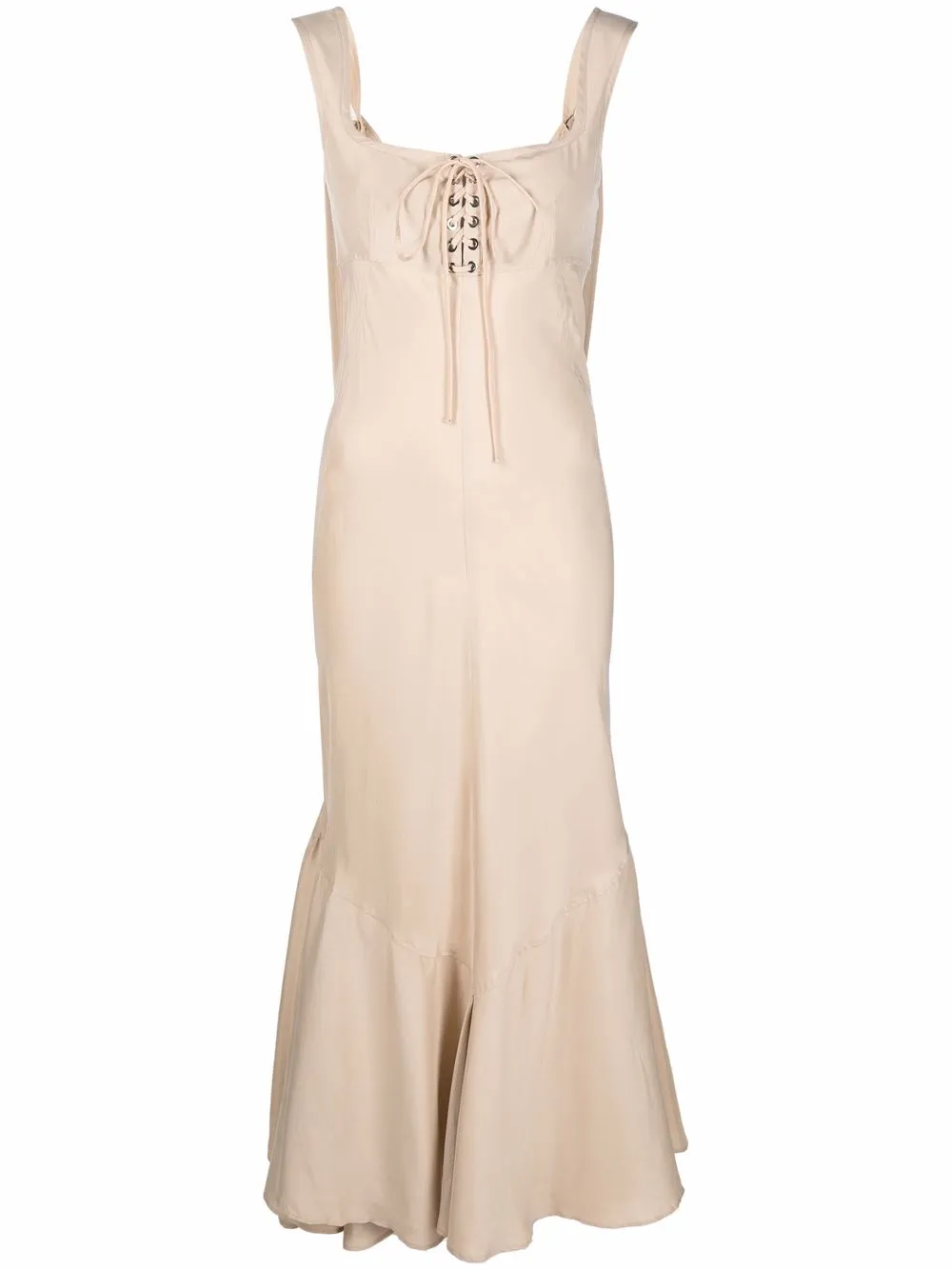 Sportmax lace-up silk dress - Neutrals