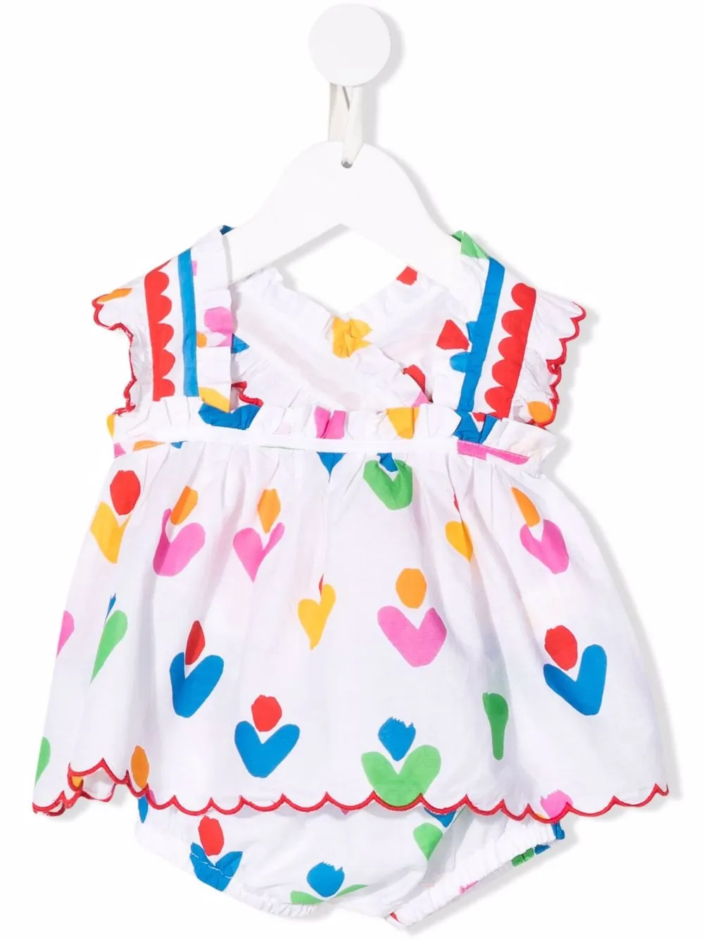 

Stella McCartney Kids vestido corte imperio con estampado floral - Blanco