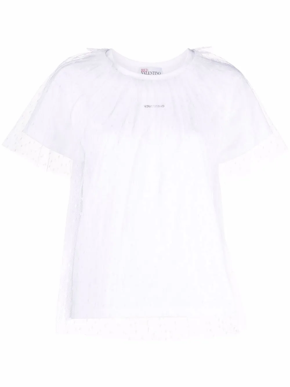 

RED Valentino point d'esprit overlay T-shirt - White