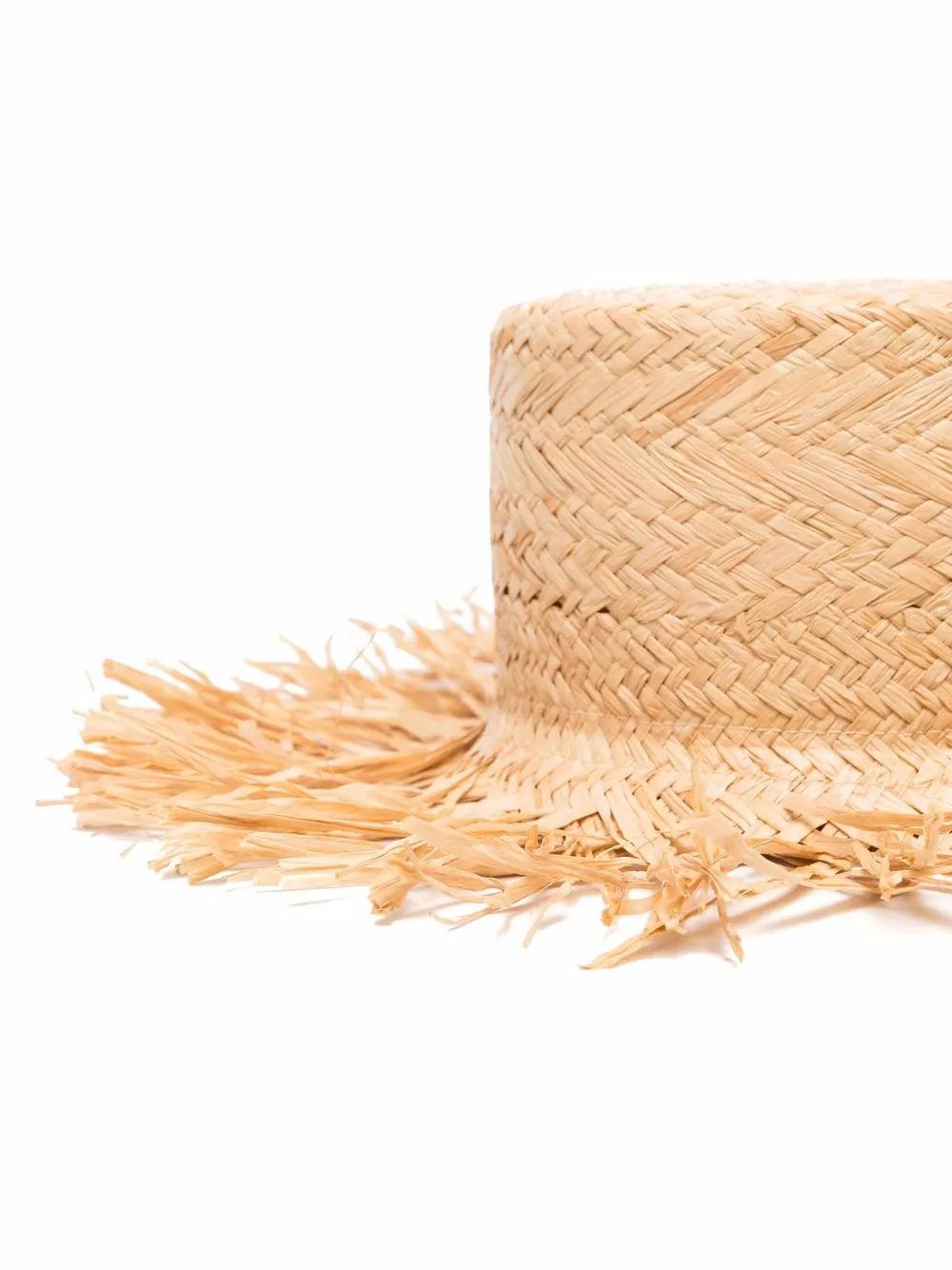 Red(V) Flat Crown Straw Hat