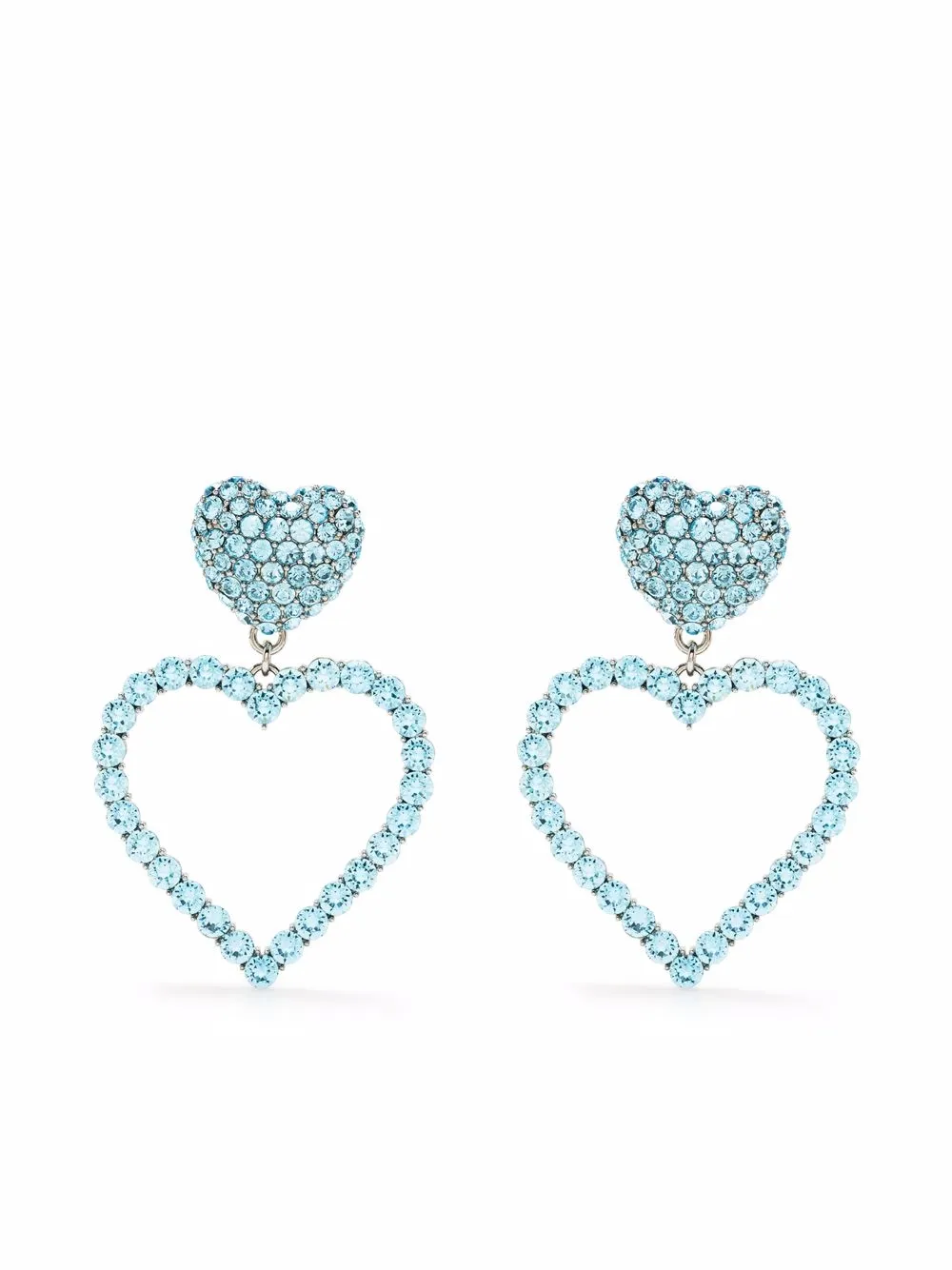 

Moschino aretes con dije de corazón - Azul