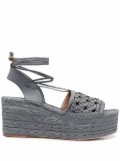 Tory Burch Basketweave platform espadrilles - Blue