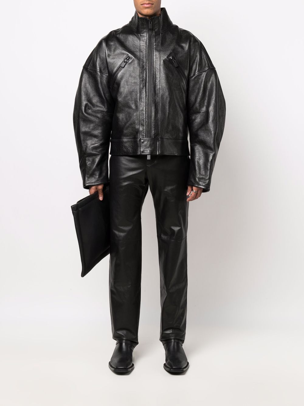 1017 ALYX 9SM logo-embossed Oversized Leather Jacket - Farfetch