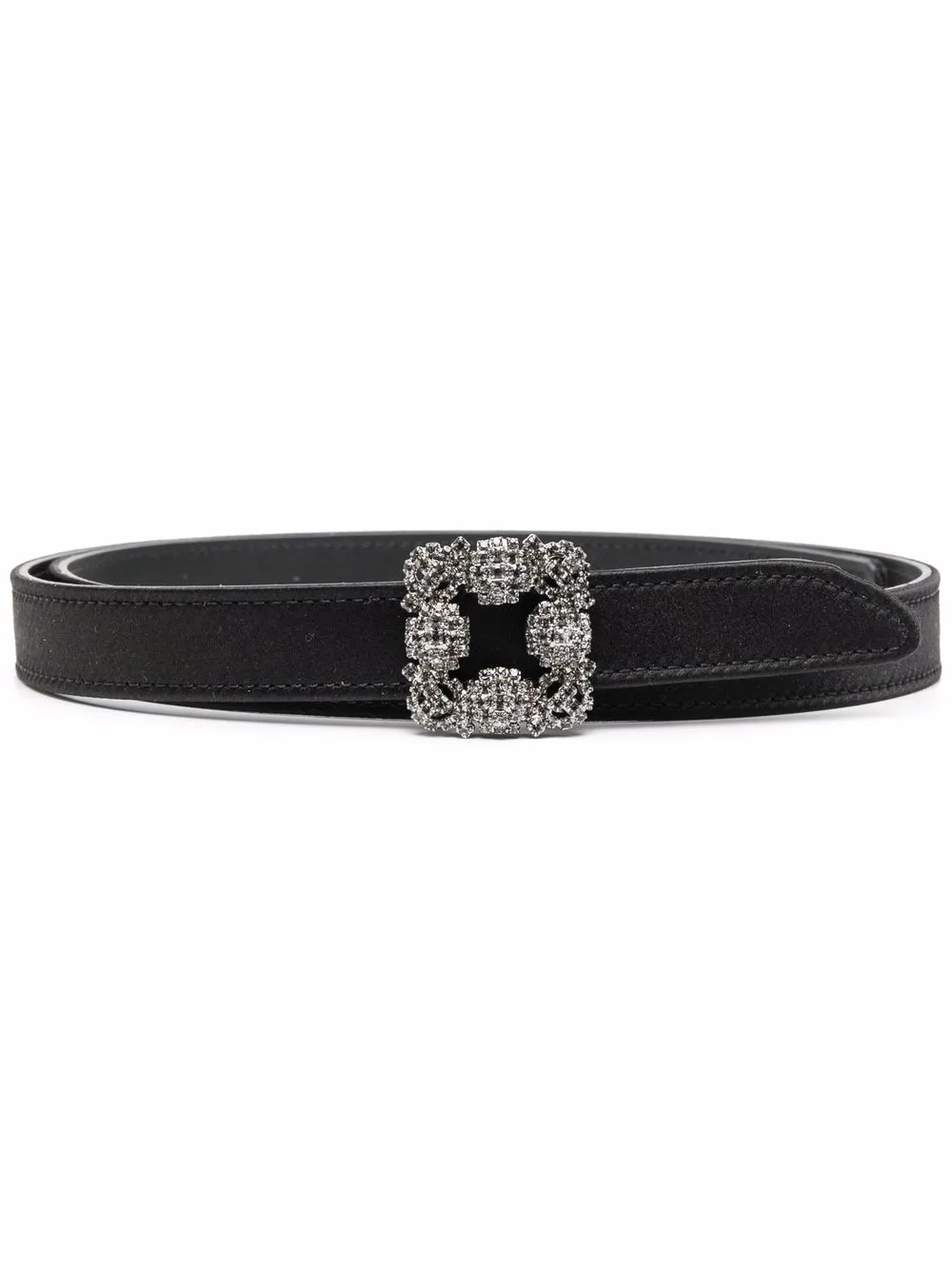 Manolo Blahnik decorative-buckle leather belt – Black