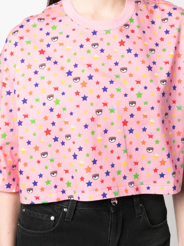 Chiara Ferragni Rainbow-print Cropped T 