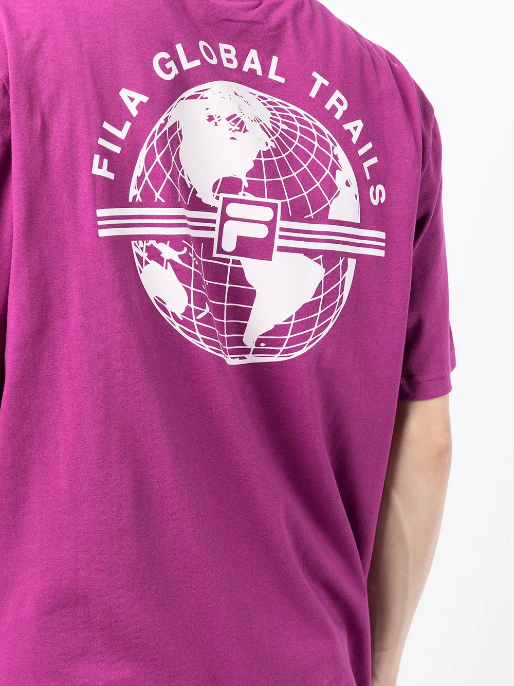 Shop Fila Graphic-print Short-sleeve T-shirt In Purple