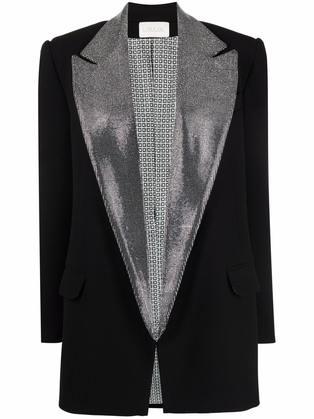 crystal-embellished single-breasted blazer