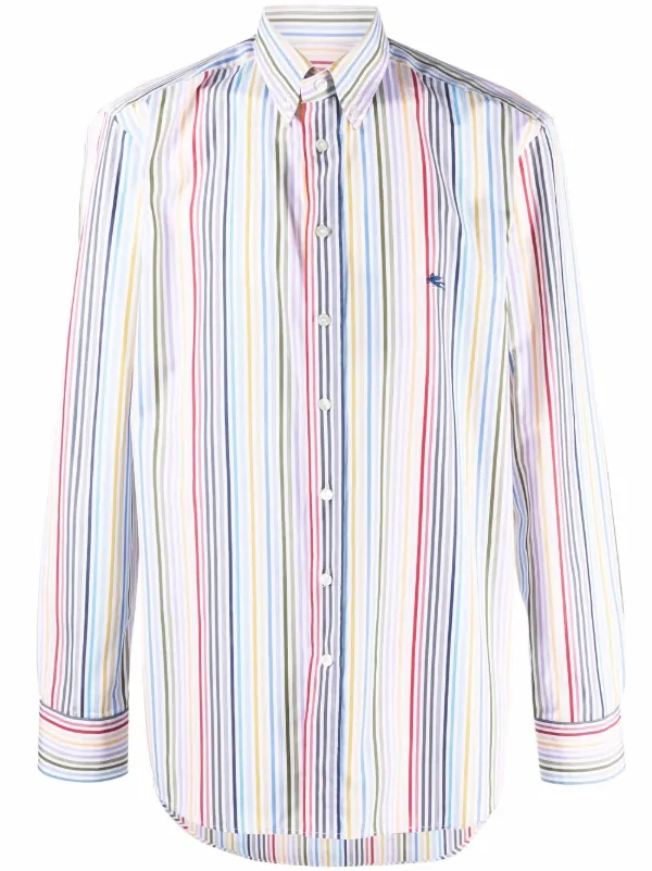 Rainbow striped shirt mens clearance