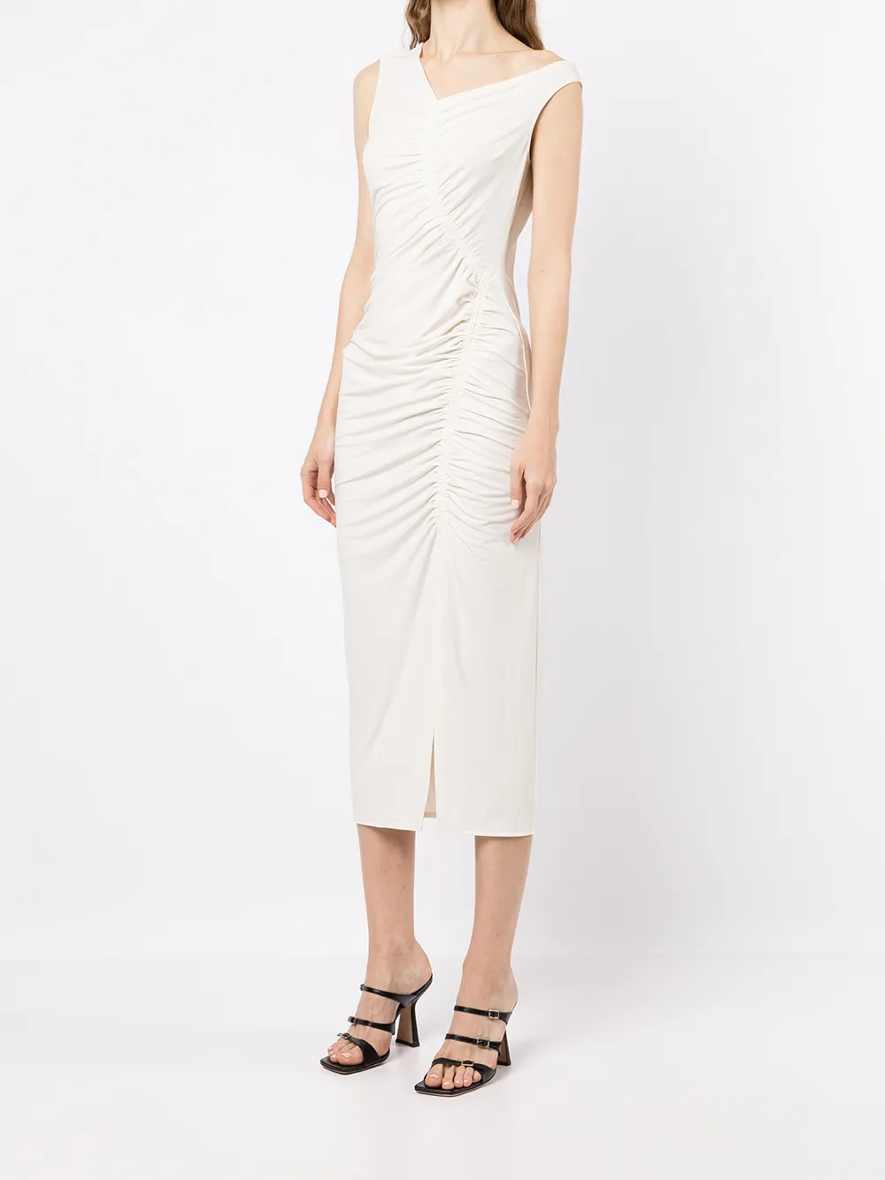Self-Portrait Gathered Jersey Dress - Farfetch