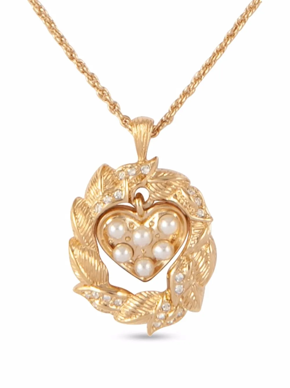1980s pre-owned heart pendant chain necklace