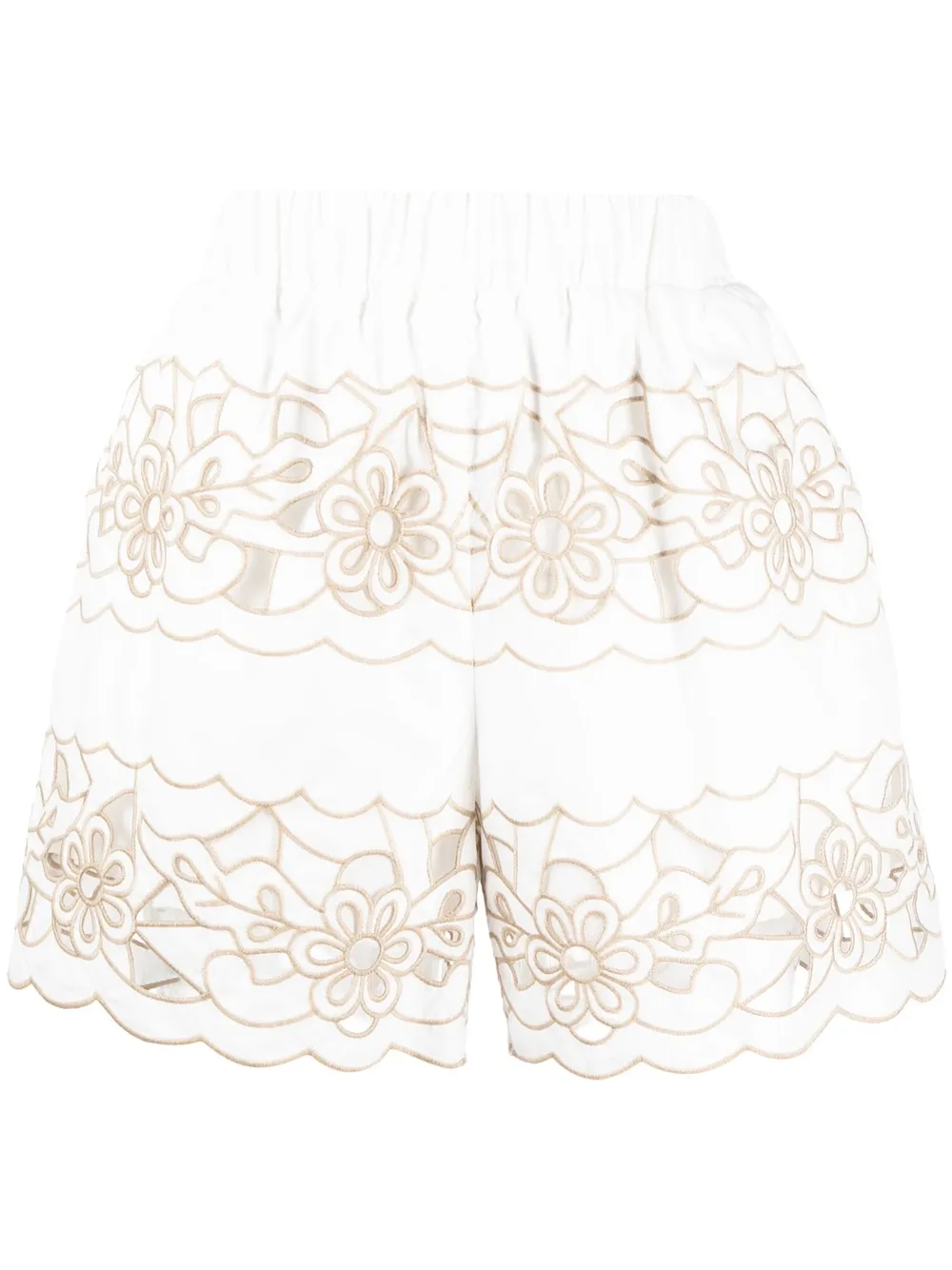 RED Valentino Shorts met geborduurde bloemen Wit