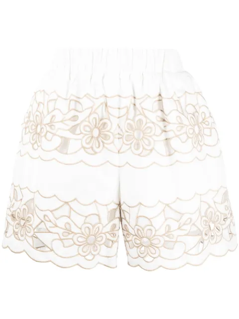 RED Valentino Shorts mit blumiger Stickerei