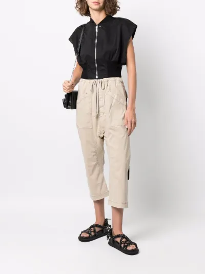 Rick Owens DRKSHDW Mastodon drawstring cropped trousers neutrals