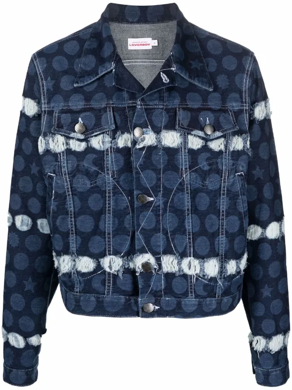 Charles Jeffrey Loverboy Etched Indigo Denim Jacket - Farfetch