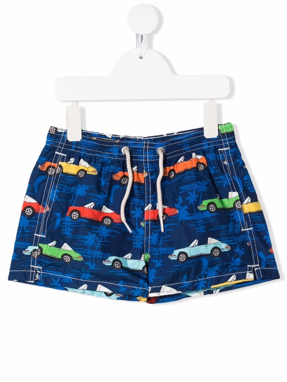 

MC2 Saint Barth Kids shorts de playa con autos estampados - Azul