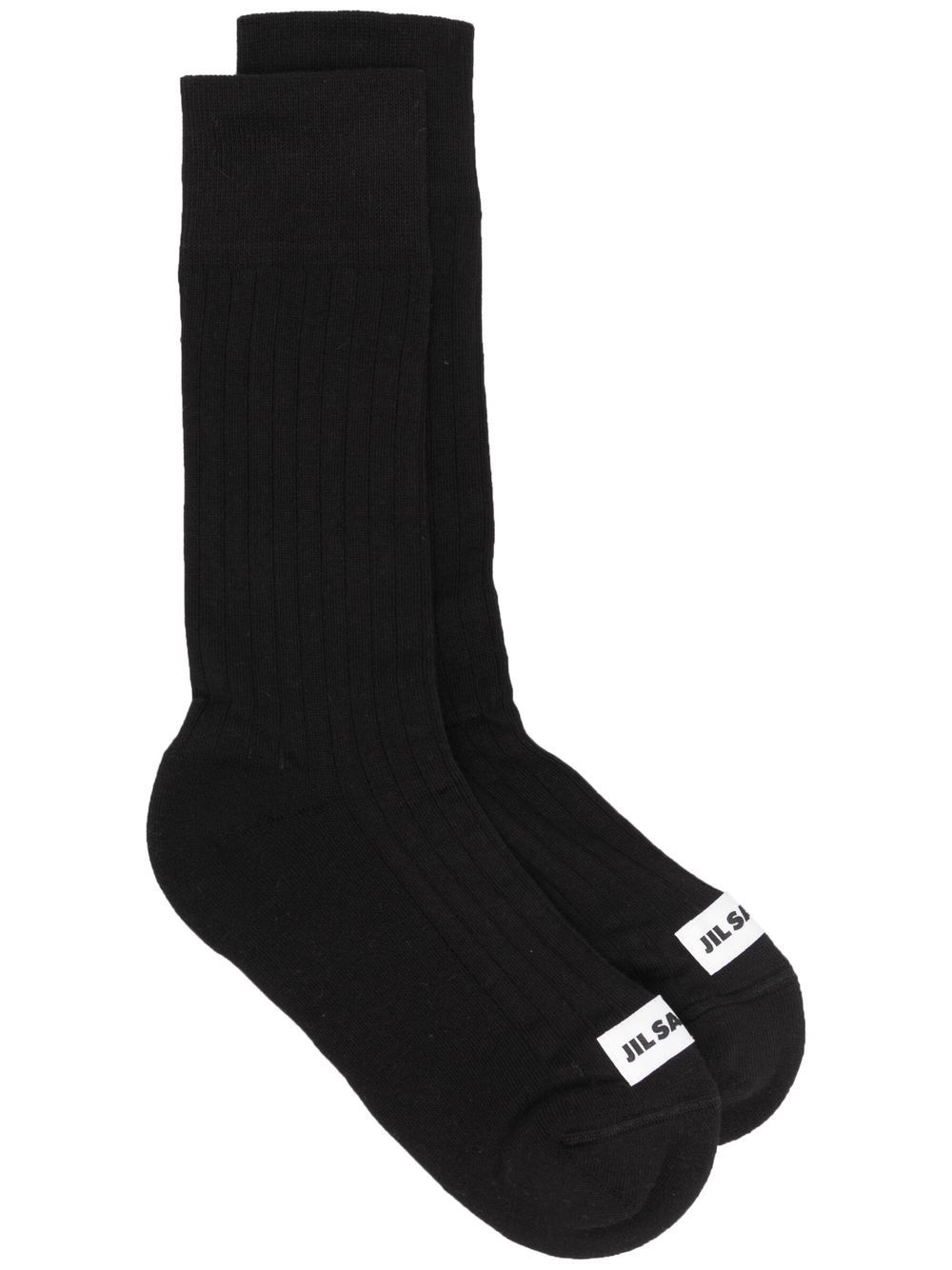 Jil Sander logo-patch ribbed socks