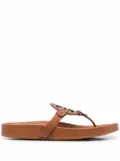 Tory Burch logo-patch sandals - Brown