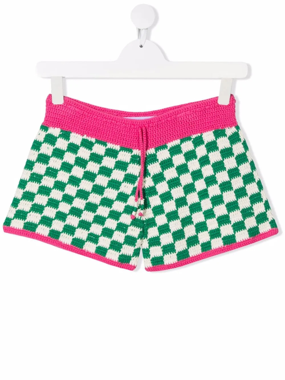 

MC2 Saint Barth Kids shorts tejidos con cuadros estampados - Rosado