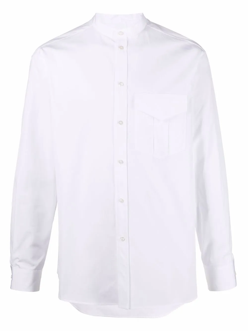 

Jil Sander camisa de popelina con cuello mao - Blanco