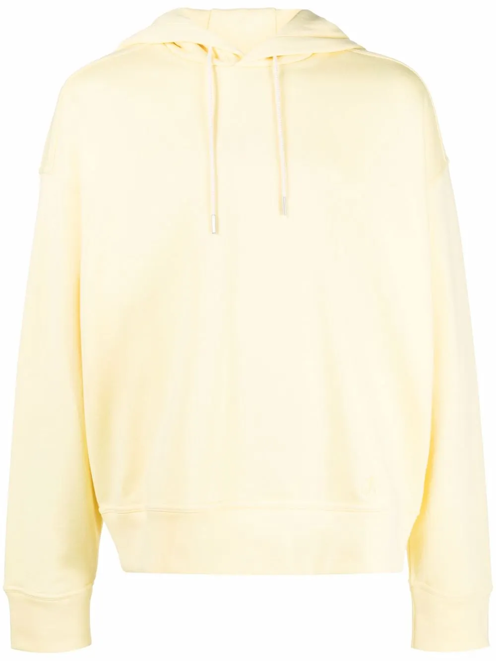embroidered-logo hem hoodie