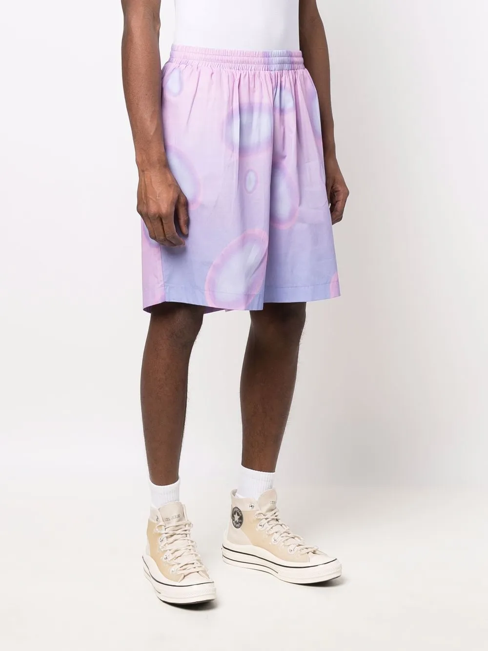  Bonsai Circle-print Gradient Shorts - Purple 
