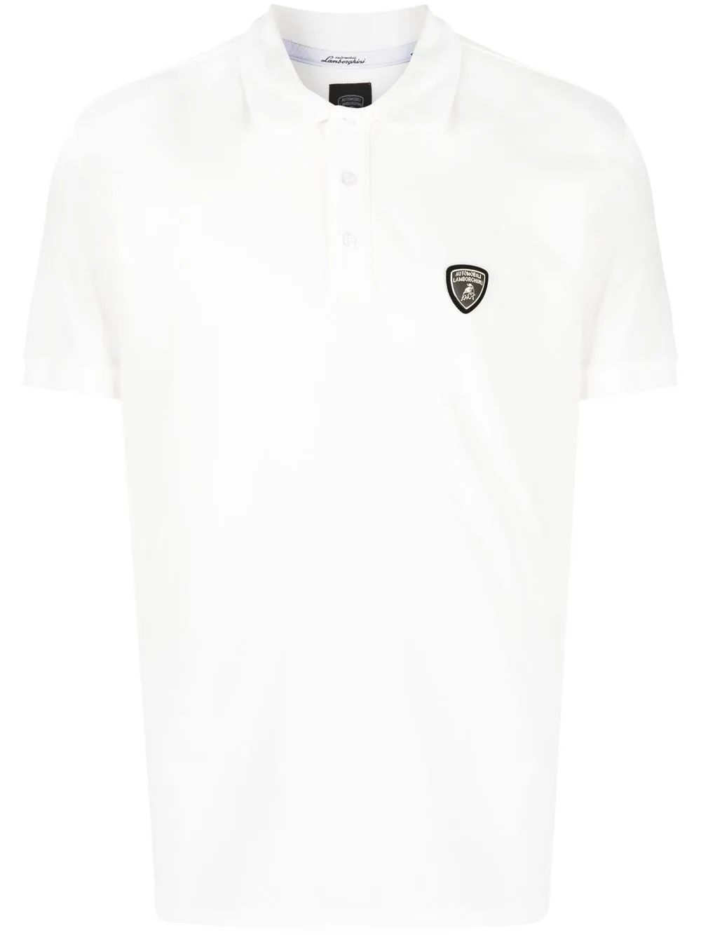 

Automobili Lamborghini playera tipo polo con parche del logo - Blanco