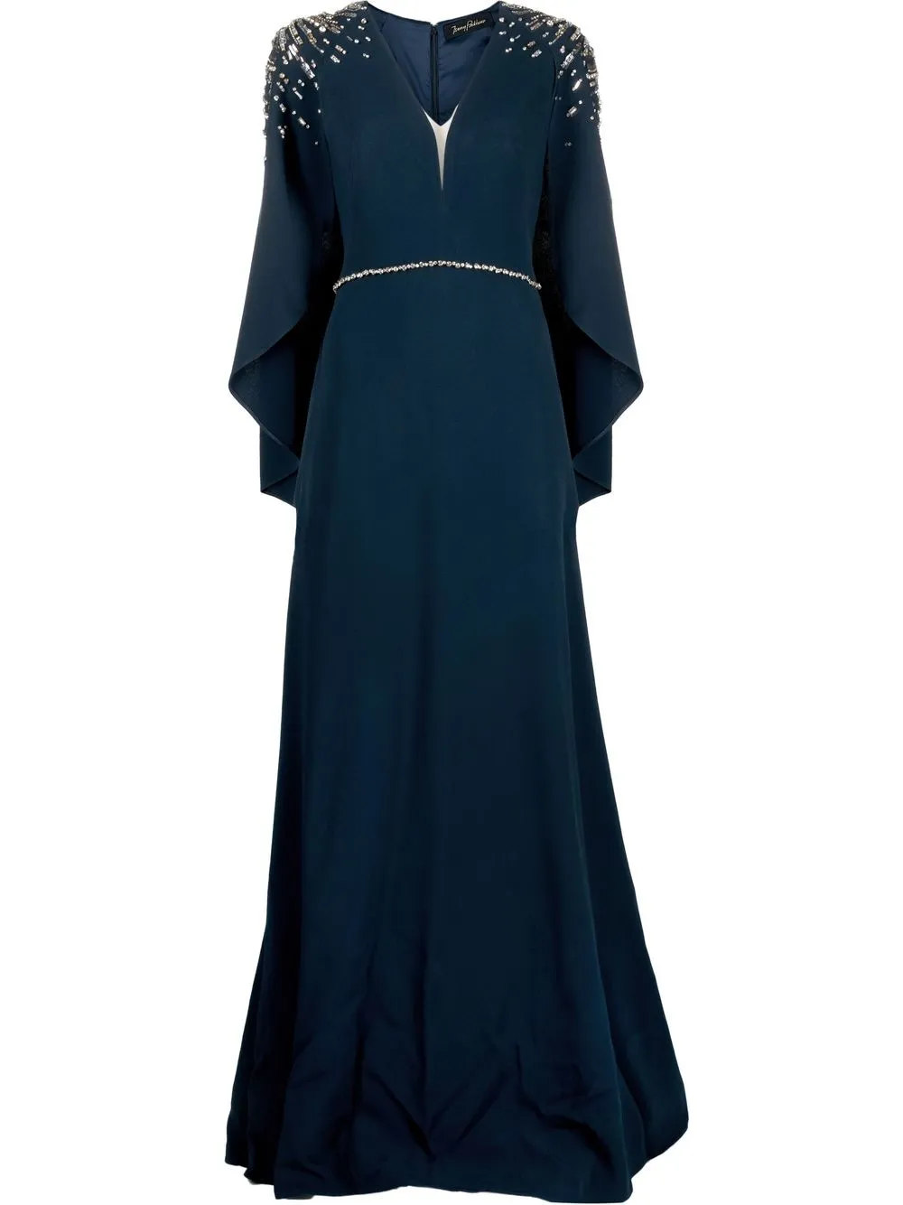 

Jenny Packham embellished cape gown - Blue