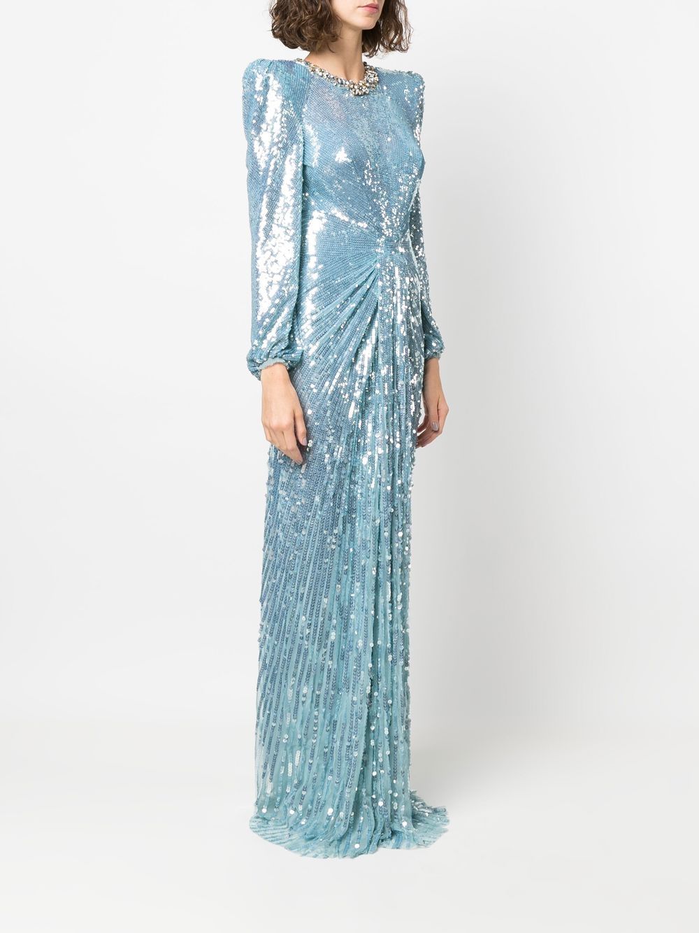 Jenny Packham Embellished Long-sleeved Gown - Farfetch