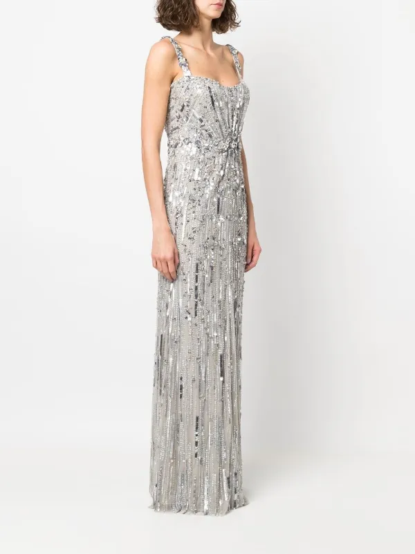 Jenny Packham Bright Gem sequin-embellished Gown | Silver