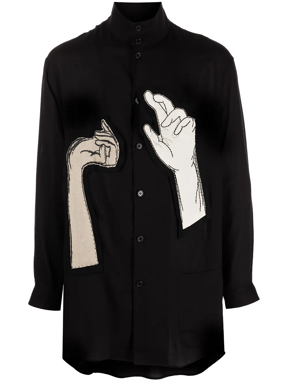 

Yohji Yamamoto hand-print long-sleeve shirt - Black