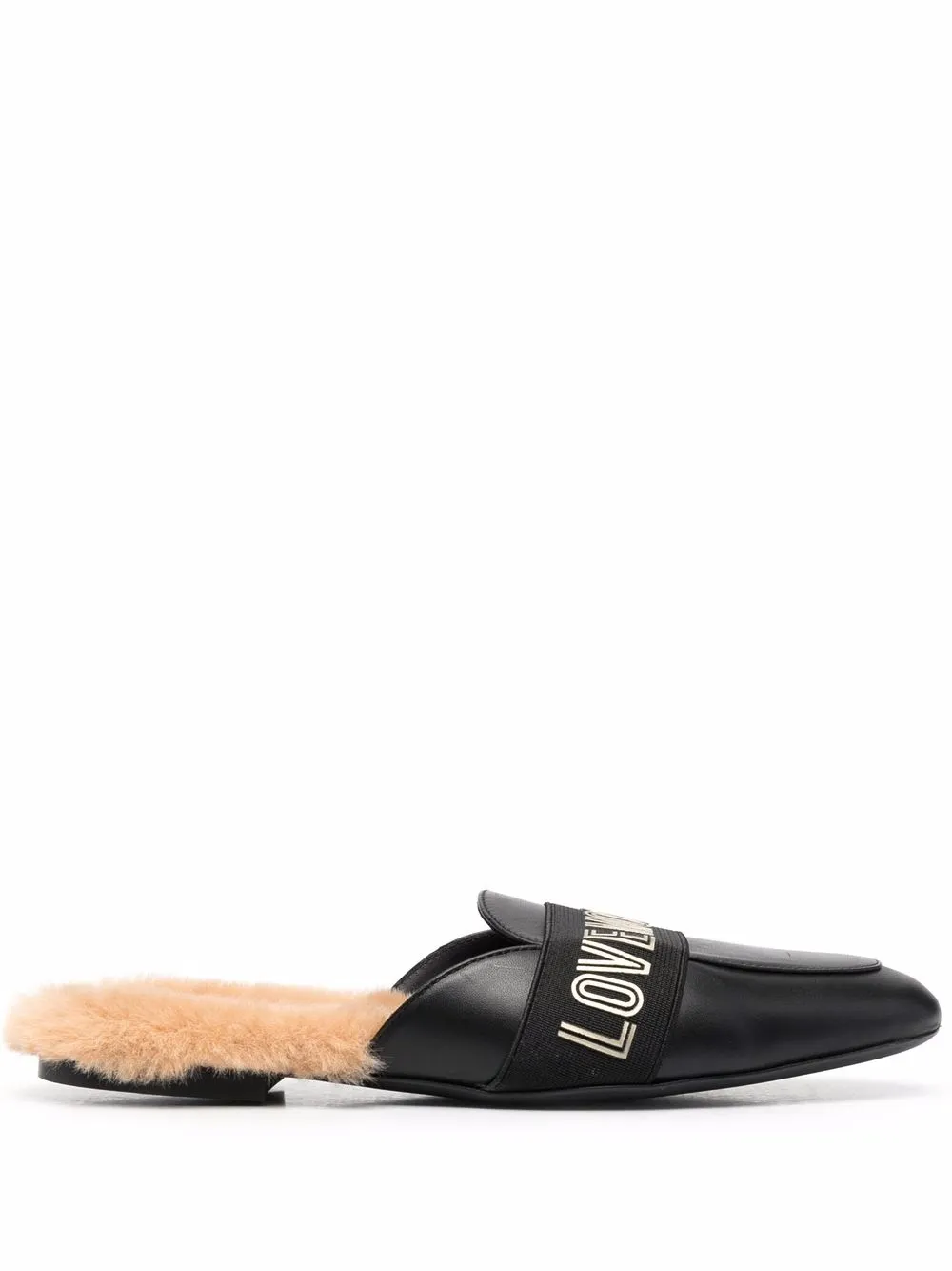 

Love Moschino mules con tira del logo - Negro