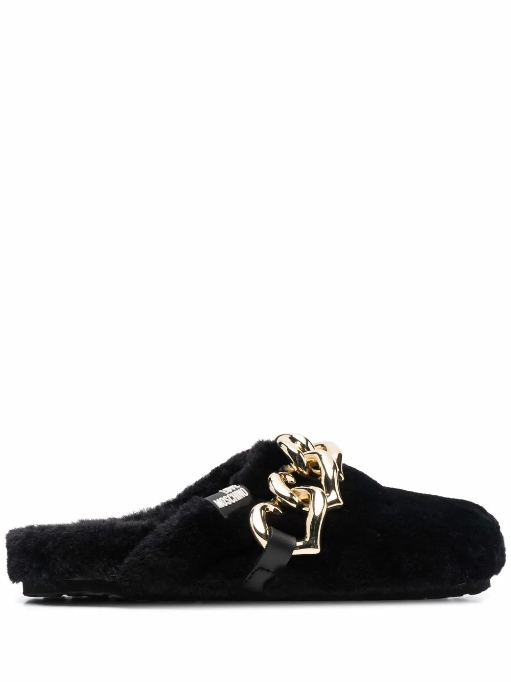 

Love Moschino mules slip-on con detalle de cadena - Negro