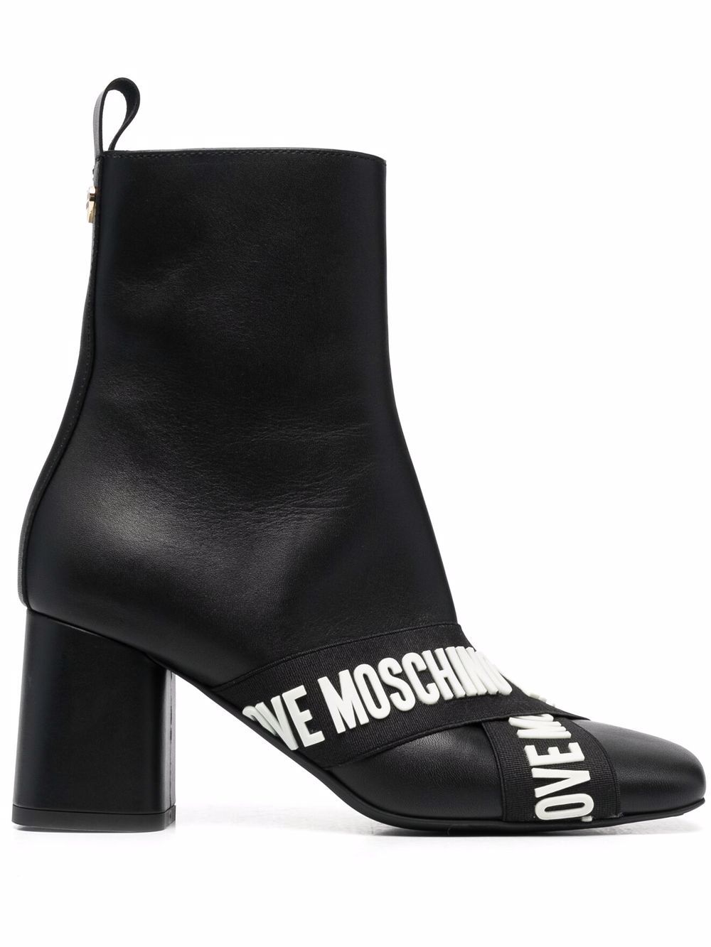 Love Moschino embossed-logo Leather Boots - Farfetch