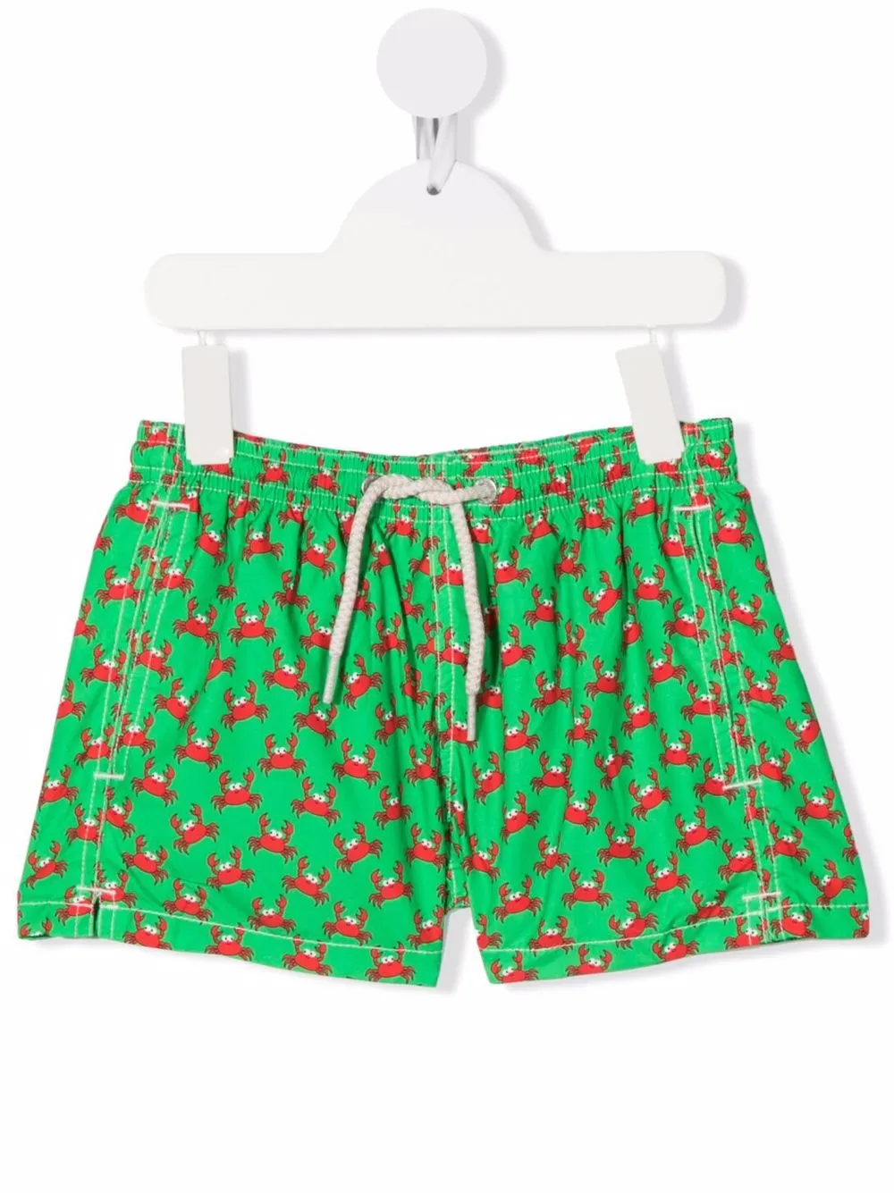 

MC2 Saint Barth Kids shorst de playa con cordones y cangrejos estampados - Verde