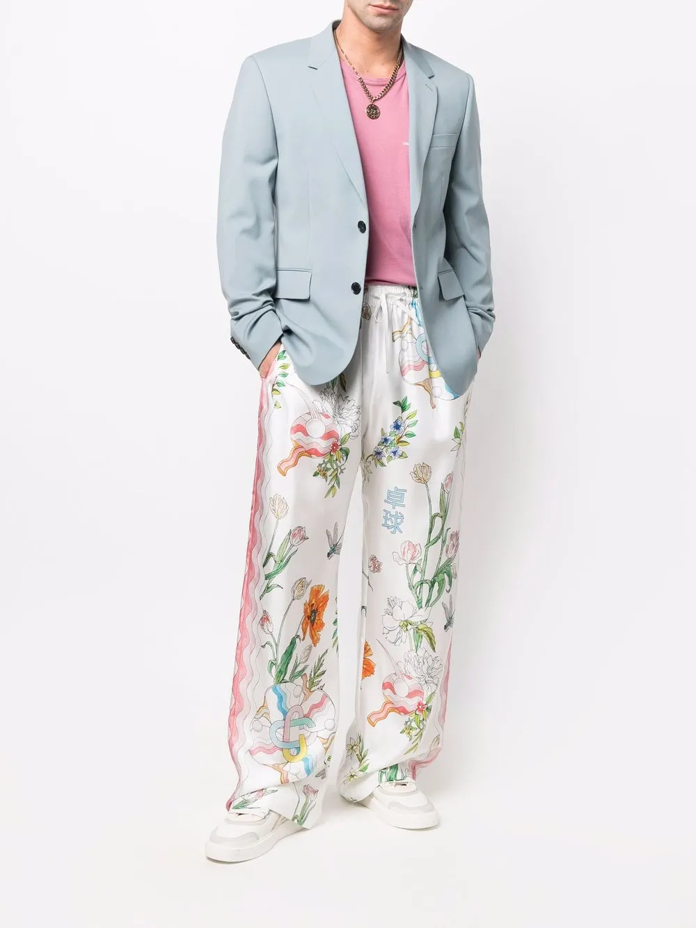 Casablanca Broek met wijde pijpen - Wit